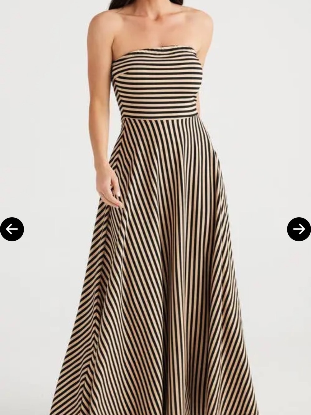 Maeve Black and Blush Pink Striped Cowl Neck Maxi Dress